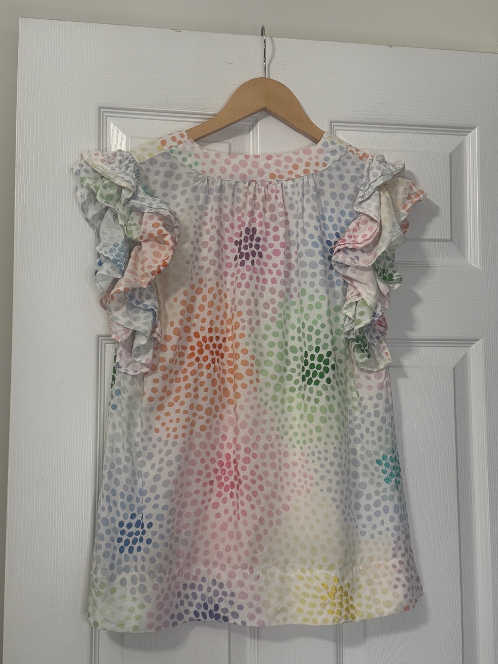 Emily McCarthy ruffle sleeve flower dot top - Picture 2 of 4
